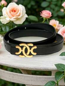 1/2pcs New Women's Summer Simple And Versatile Double C Smooth Buckle Explosive Design Sense Casual Jeans Belt - Multicolor - View 2