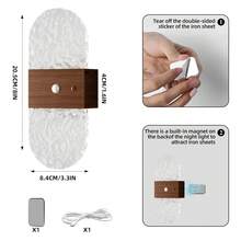 Crystal Motion Sensor Wall Light, Acrylic Cabinet Sensor Wall Light, USB Rechargeable Magnetic Sensor Night Light, Bedroom Bedside Decorative Wall Lamp, Wireless Sensor LED Wall Light, 1200mAh Battery Powered, Suitable For Corridor, Kitchen Cabinet, Wardrobe And Room Decor - Multicolor - View 11