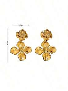 Andkiss Flower Drop Earrings Valentines,Mom,Mother,Mother's Day, - 黃金 - 查看 4