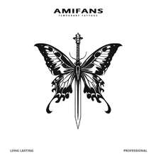 AMIFANS Temporary Tattoo Black Butterfly Design, Semi-Permanent Tattoo, Lasts 1-2 Weeks, Durable Tattoo, Fruit Juice Tattoo, Realistic Tattoo, Romantic Tattoo, Fake Tattoo, Waterproof, Real Tattoo Appearance, Niche Design Tattoo, Fruit Tattoo, Plant Tattoo - Black - View 4