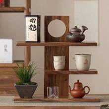 New Vintage Desktop Perfume Display Rack, Multi-Layer Retro Decor Shelf, Minimalist Modern Zen Tea Ceremony Tea Set Accessories Display Stand - Multicolor - View 3