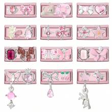 1pc Modular Beaded Bracelet DIY Kit, Includes Heart, Bow, Cherry, Moon Charms, Rhinestone Design, Suitable As Party Gift For Friends, Family, Couples - M294030 M294031 - View 8