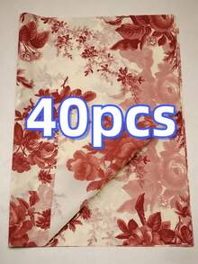 10/20/40pcs Red Peony Pattern Tissue Paper, 20 Inch X 14 Inch Gift Wrapping Paper, Suitable For Wedding, Valentine's Day, Birthday Gifts, Flower Bouquet Wrapping, Gift Bag Filler, Party Favors - Multicolor - View 10