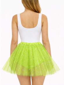 Carnival Tulle Skirt - Lime Green - View 2
