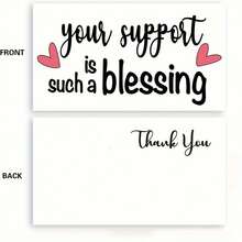 24/48 Pcs 'Your Support Is Such A Blessing' Thank You Cards - Perfect For Customer Appreciation, Small Business - Business Packaging Inserts - A - View 5