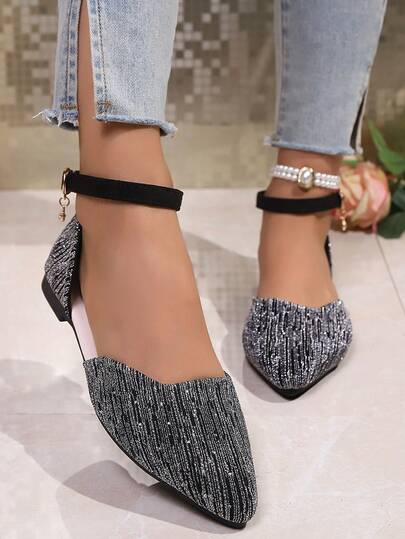 新款镂空平底凉鞋，尖头绑带女式休闲鞋，春秋季时尚户外鞋