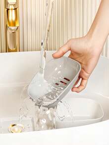 1pc Double Layer Soap Dish, Home Bathroom Draining Soap Holder, Double Deck Large Soap Tray, Washroom Soap Case, Two Layers Can Be Used Separately, Double Layer Utilization, Space Saving - Multicolor - View 9