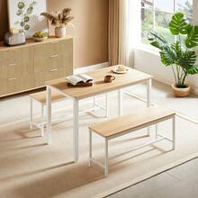 Dining Table & Chair Sets - Natural+White - View 3