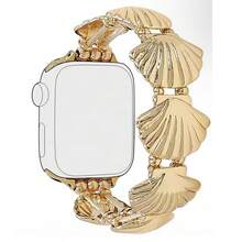 [Vacation Style Strap] 1pc Elastic Starfish Watch Band, Compatible With Apple Watch Bands 38/40/41/42/44/45/46/49mm, Zinc Alloy Stretch Strap, Suitable For Apple Watch Ultra 3/2/1 Series 1-11, Vacation Style Strap - Multicolor - View 14