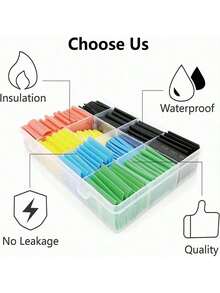530 Pcs Heat Shrink Tubing Kit,Waterproof Heat Shrink Tubes Wire Wrap,Self-Solder Wire Connectors,Heat Shrink Tubing Combination Sleeve Electrical Tape Insulation Shrinkage,Multicolor Assortment Marine Grade Repair Wire... - 530Pcs Colorful Set (in Bags) - View 7