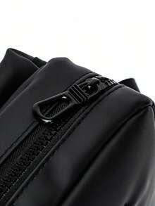 Black Minimalist Business Commuter Bag, Large Capacity Shoulder Messenger Bag, Men's Square Bag - Black - View 8