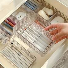 Bộ 10 hộp đựng mỹ phẩm bằng acrylic trong suốt - Đa chức năng, không cần nguồn điện, dùng để đựng đồ trang điểm, chăm sóc da và sản phẩm làm đẹp trên bàn làm việc và trong ngăn kéo. - mô hình tinh thể trong suốt - Xem 7