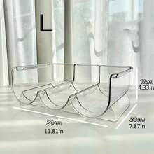 1pc Stackable Wine Rack Storage Cabinet Decor, Plastic Creative Beverage Bottle Holder For Home Use, Suitable For Living Room, Refrigerator, Cabinet - Transparent - View 11