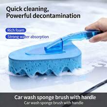 1pc Thick High Density Car Wash Sponge Brush, Triangular EVA Sponge Brush For Auto Cleaning - Sponge Brush - View 1