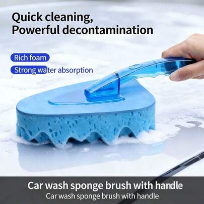 1pc Thick High Density Car Wash Sponge Brush, Triangular EVA Sponge Brush For Auto Cleaning