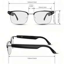 Kính Bluetooth thông minh GS13 hỗ trợ dịch thuật thời gian thực AI, tròng kính đổi màu, gọi thoại và nghe nhạc, gọng kim loại dành cho doanh nhân, sạc từ tính, kính đa chức năng dành cho doanh nhân. - Xem 12