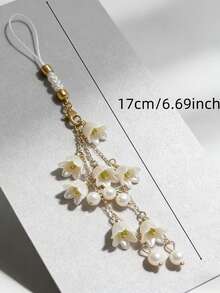 1 Piece Of Ins-Style White Lily Phone Chain, Bag Pendant, An Exquisite, High-End And Elegant Phone Lanyard, Suitable As A Gift For Friends And Family - Multicolor - View 5