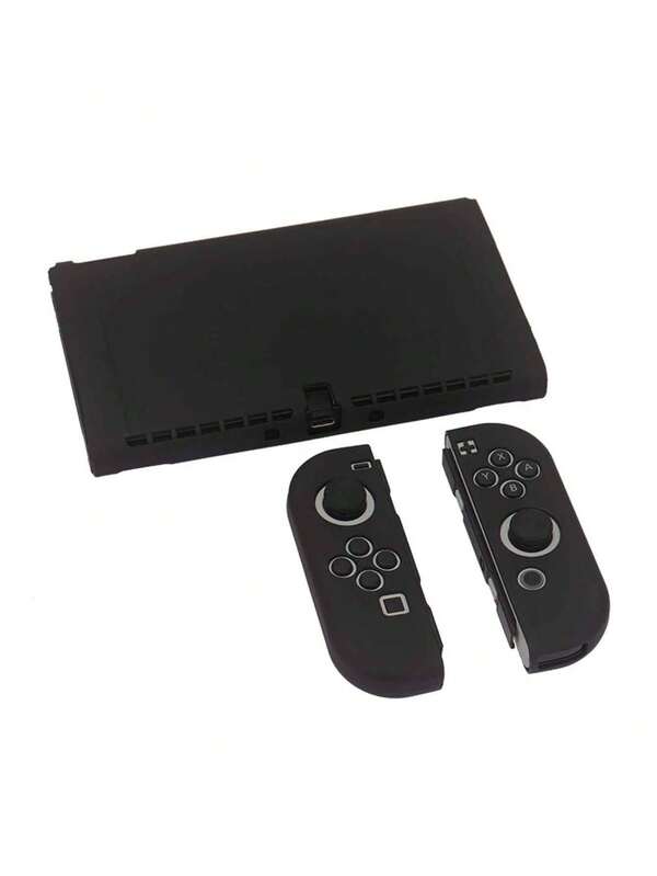 1个黑色TPU硅胶软壳，全包覆式保护壳，适用于Switch OLED，防摔