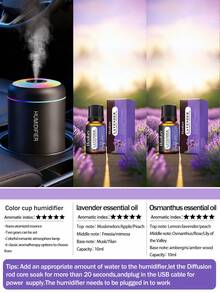 USB香薰加湿器,冷雾加湿,带LED灯,迷你加湿器,香薰雾化器,黑白两色可选,持久清新空气,适用于汽车、卧室、办公室、浴室、客厅、书桌等场所——馈赠佳品,另有6种不同精油可选。 - 加濕器組合 - 查看 34