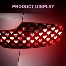 1pc Heart-Shaped Self-Adhesive Brake Light Sticker/Mailbox Decal, Heart Pattern Design Thin Film, Creative Car Modification Sticker - A - View 6