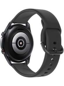 1条20mm/22mm柔软硅胶表带，智能手表表带替换装，可调节快拆腕带，兼容三星Galaxy Watch Active 2 40mm/44mm、Active 42mm、3/4/5/6、Gear S2/S3 Frontier/Classic、Watch GT 2/3 Pro 42mm/46mm、荣耀GTS 2 BIP。 - 黑色 - 查看 1
