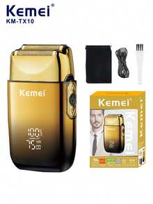 Kemei KM-TX10 Men's Electric Shaver, 3 Speed Settings, USB Rechargeable, Wet & Dry Use, Reciprocating Shaver, Digital Display, Beard Trimmer/Blade Replacement (1pc) - Multicolor - View 17