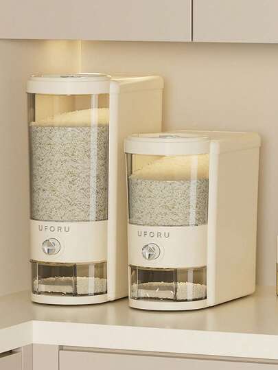 10 Lbs Rice Storage Container, Airtight Moisture-Proof Rice Bin, Kitchen Rice Dispenser, Transparent Rice Canister Box For Flour & Grain Storage