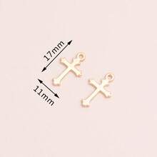 10 chiếc mặt dây chuyền hình thánh giá bằng hợp kim kẽm, phụ kiện trang sức tự làm. - Vàng - Xem 2