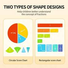 分数教学工具，分数科学教育模型动手实践教材，课堂趣味演示互动数学加减法概念，生日礼物 - 圣诞礼物 - 完美礼物 - 彩色 - 查看 3