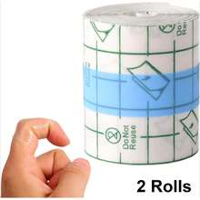 2 Rolls Waterproof Bandage, Transparent Elastic Tape, Waterproof Dressing Film, Skin Protection Film For Tattoo Aftercare, Transparent Film For Swimming And Shower (15cm X 2m) - Multicolor - View 9