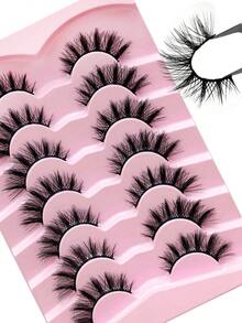 7 Pairs Natural Look Lashes Fluffy Wispy And Soft False Lashes Reusable Makeup Tool Fake Lashes For Beginners-Friendly Strip Lashes,Lashes,Eyelashes,Fake Lashes - Black - View 8