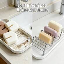 Stainless Steel Shower Caddy Shelf With Drain, Bathroom Soap Dish Rack For Shampoo, Conditioner And Soap - Silver - View 10