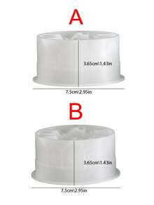 1Pc Irregular Round Silicone Mold, DIY Embossed Heart House Candle Cup & Candle Holder Casting Mould, For Aromatherapy Candle Gypsum Cement Concrete Succulent Planter, Handmade Home Table Decor Craft Supplies - White Silicone Mold - View 2