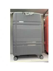 4 pièces Ensemble de bagages de voyage pour la famille, valise à roulettes silencieuse en matériau PP, fermeture éclair à double couche anti-explosion, sac de voyage avec serrure TSA - Gris pâle - Voir 7