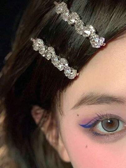2 piezas Pinzas para el cabello con cristales de gota de agua, adecuadas para la playa, festivales de música, fiestas y otras ocasiones, elegantes pinzas de caimán, accesorios para el cabello para mujeres, verano, vacaciones, viajes