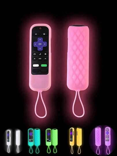 1pc Random Color TV Remote Control Silicone Glow-In-The-Dark Protective Case