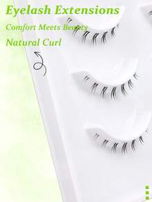 10 Pairs Natural Criss-Cross Thin Stem Segmented Lower Lashes, Essential Makeup Tool For No-Makeup Face Daily Look - Black - View 6