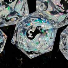 1 viên xúc xắc 20 mặt bằng nhựa hình mèo đen có kim tuyến, xúc xắc thủ công có cạnh sắc bén, thích hợp cho các trò chơi nhập vai D&D, trò chơi Pathfinder trên bàn, quà tặng tiệc tùng và phụ kiện trang trí. - Nhiều màu - Xem 18