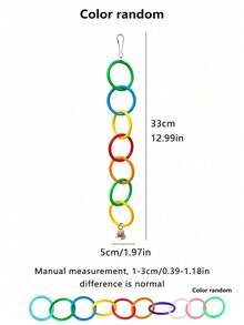1 件多色鹦鹉攀爬玩具，带彩色环 - 耐用塑料吊床，适合咀嚼和玩耍，非常适合小鹦鹉和鸟类，鹦鹉玩具 - 彩色 - 查看 6