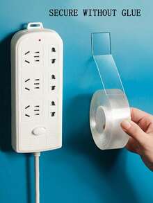 3 piezas/1 pieza Cinta adhesiva transparente reutilizable de doble cara, adhesivo fuerte, cinta adhesiva transparente de doble cara multiusos y resistente al agua - Adecuada para el hogar, la cocina, la oficina y el automóvil, cinta adhesiva de doble cara súper resistente - transparente - Ver 4