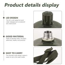 Aimall Outdoor Expansion Red Five Star Flat Water Bottle Student Camping 304 Stainless Steel Backpack Portable Summer Camp Wine Pot - Green - View 11