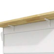 Isla de cocina móvil con superficie de trabajo plegable, carrito de cocina, 5 ruedas, múltiples soluciones de almacenamiento, especiero, cajón para cubiertos, 120 x 45 (70) x 90 cm - Blanco - Ver 11