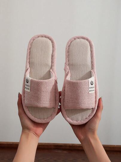 Heart-Shaped Plush Slippers For Women, Soft & Comfortable Soft-Sole, Lightweight, Suitable For Living Room And Bedroom, All Seasons