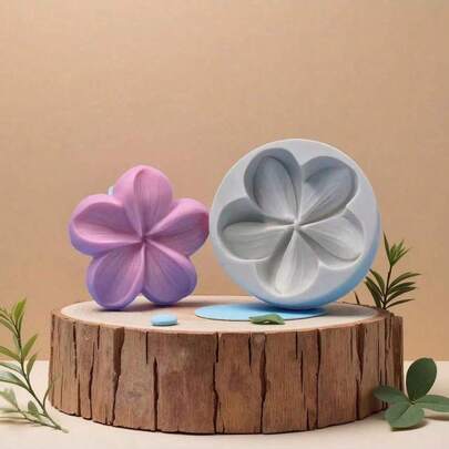 5-Petal Flower Shaped Silicone Candle Mold, DIY Handmade Scented Candle, Soap, Fragrance Stone, Plaster Decor Mold