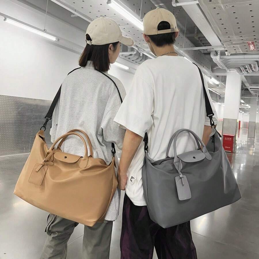 Waterproof Nylon Travel Tote Bag - Lightweight Large Capacity Weekend Bag With Shoulder Strap, Suitable For Overnight Travel - Multicolor - View 1