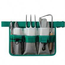 Garden Apron For Women Adjustable Tool Belt With 8 Pockets - Heavy Duty Oxford Work Belt For Gardening Construction Green - 綠色的 - 查看 6