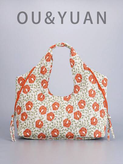 1件女士腕包，时尚休闲印花，复古刺绣手提包，适合度假女孩，夏季海滩腕包，适合夏季度假旅行。