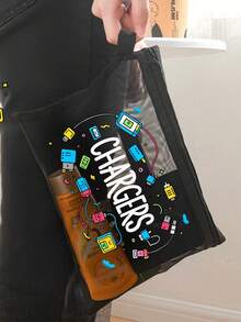 Multi-Color Mesh 'charges' Themed Organizer Pouch, Transparent Mesh Zipper Bag For Charging Cables,Cosmetics, Snacks & Medication Storage,Portable Mesh Pouch For Daily Organization, Travel & Gift-Giving To Tech Enthusiasts, Functional Mesh Storage Bag Ideal For Cable Management, Accessory Tidying,Small Gift Exchange, Birthday Gift, Mother's Day Gift - Multicolor - View 6