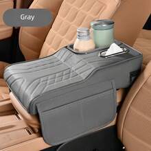 Car Armrest Box Pad With Tissue Box, Storage Bag And Cup Holder, Integrated Armrest Storage Solution, Car Center Console Height Enhancer, Stable Armrest Box - Multicolor - View 10
