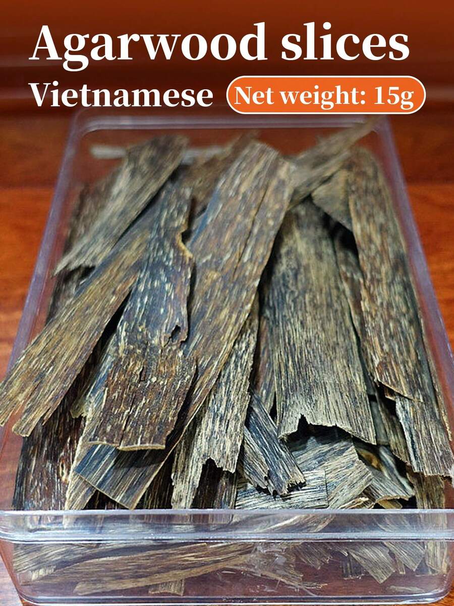 15克越南沉香木片，高含油量天然沉香，独特香气，持久留香，可作熏香，100%纯天然无添加剂，油润饱满，香气浓郁，优质沉香，适用于电子香薰机，有助于放松身心、集中注意力、瑜伽练习、招待客人，亦可作为礼品。 - 沉香片 - 查看 1